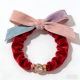Velvet Rainbow Bow Scrunchie (Crystal Accent)