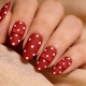 Matte Red Polka Dot 3D Bow Nail Set- Contains 22 Wraps
